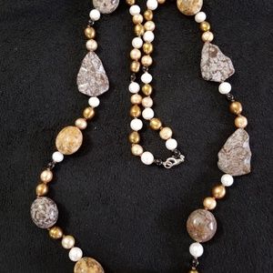 Bead & stone necklace